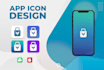 do flat app icon design, mobile app icon, and website icon