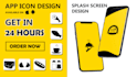 design unique ios and android app icons with splash  screen
