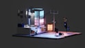 make 3d low poly models in blender