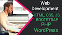 create web application with HTML, CSS, js, PHP, bootstrap, wordpress