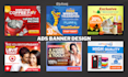 create youtube banner design, web banner and roll up banner ads design