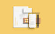 design business card, letterhead, presentation folder and stationery items