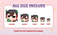 draw custom twitch emotes, animated emotes, and cute chibi emotes for streams