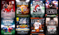 design professional sports, football, basketball, boxing, soccer flyer poster