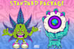 hand draw cartoon logo trippy psychedelic hippie retro