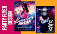 create a magnificent party, night club, dj and concert flyer