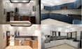 design kitchen interior and exterior in 3d and render