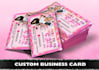 make customized business cards including cartoon, beauty, hair and cosmetics