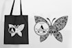 create butterfly monogram logo