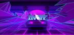 do retro 80s intro video and neon light animation
