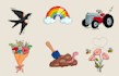 create hand drawn doodle icons, cartoon illustrations