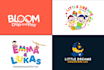 design wonderful children, childcare, kids and preschool logo