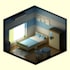 create 3d isometric room design and animation