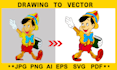 vector tracing, vectorize image, and turn drawing into digital art