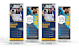 design modern roll up, x stand and retractable banner