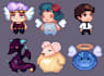 draw characters in pixel art style