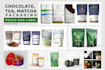 do coffee, chocolates, tea label pouch bag design with premium mockup
