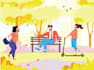 create a vector illustration in modern flat style