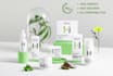 create cosmetic and skincare label and package design with mockup