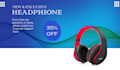 design outstanding headphone banner with express delivery