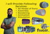 do 3d cad modeling, cad design, 3d printing, stl, dxf, obj