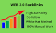 build high quality web 2 0 backlinks manually