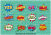 design comic text, comic logo, words, pop art, and slogan
