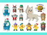 create cute kawaii animals illustration