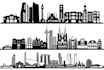 do city silhouette landscape silhouette skyline illustration