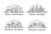 draw the skyline of your city in linear style with black line