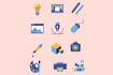 design unique, simple, and modern custom icon set