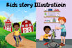 do children book illustrations and children book cover