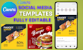 create editable social media posts, ads, and canva templates