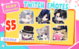 draw custom twitch emotes, kick emotes, discord emoji, badges in 24h delivery