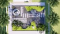 design garden, patio, swimming pool, and terrace