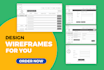 design wireframe of your mobile app or website