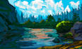 design awesome background and landscape pixel art nft