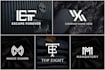 do personal initial letters monogram gym fitness sports clothing brand logo