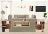 create interior mood board, 2d floor plan, shopping list