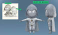 create a 3d cartoon character