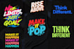 design typography t shirt design, vintage, and modern, for pod brand