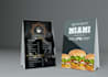 do creative table tent and food menu card design