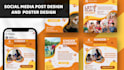 do creative social media post design and attractive poster design