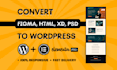 convert xd, psd, html, figma to wordpress with elementor