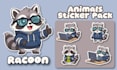 draw cute animals character, sticker, emoticon