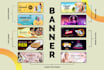 design creative web banner, banner ads, headers, covers and sliders