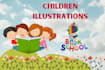 design eye catching children illustrations and book cover
