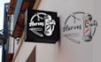 design emblem, stamp, badge and barber shop logo