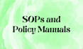 write standard operating procedure and policy manual