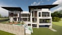 design backyard,landscape,garden,pool,patio,deck with render